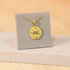colar personalizado de inox redondo dourado